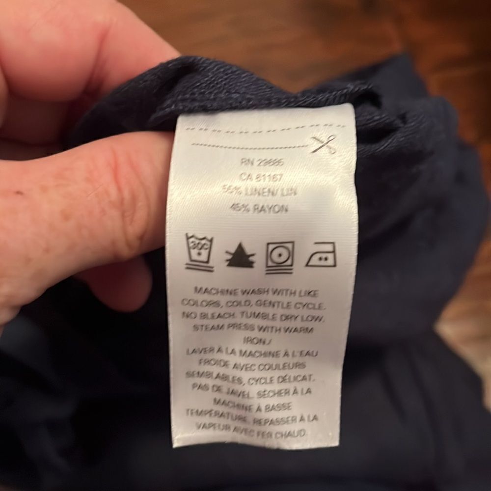 Pendleton Blue Linen Blend Pull-On Drawstring Pan… - image 12